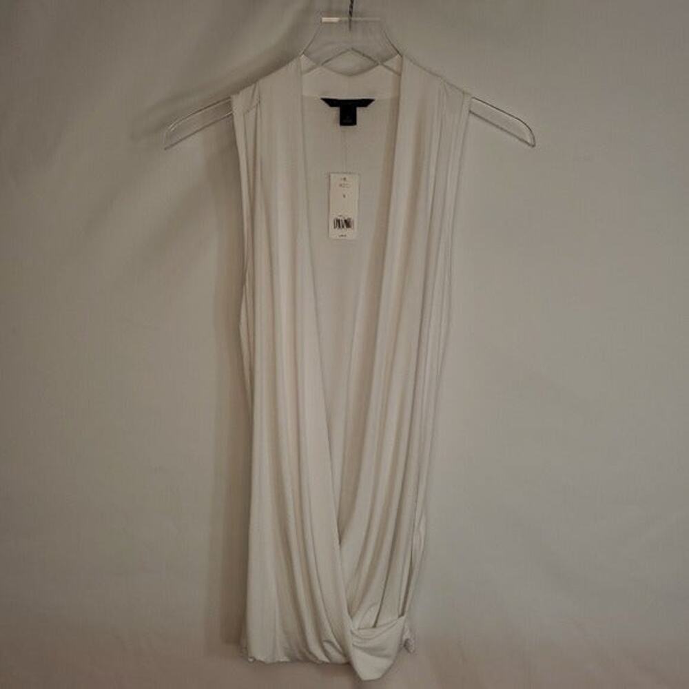 Banana Republic White Draped Tank Racerback Top NWT Size S - Picture 11 of 16